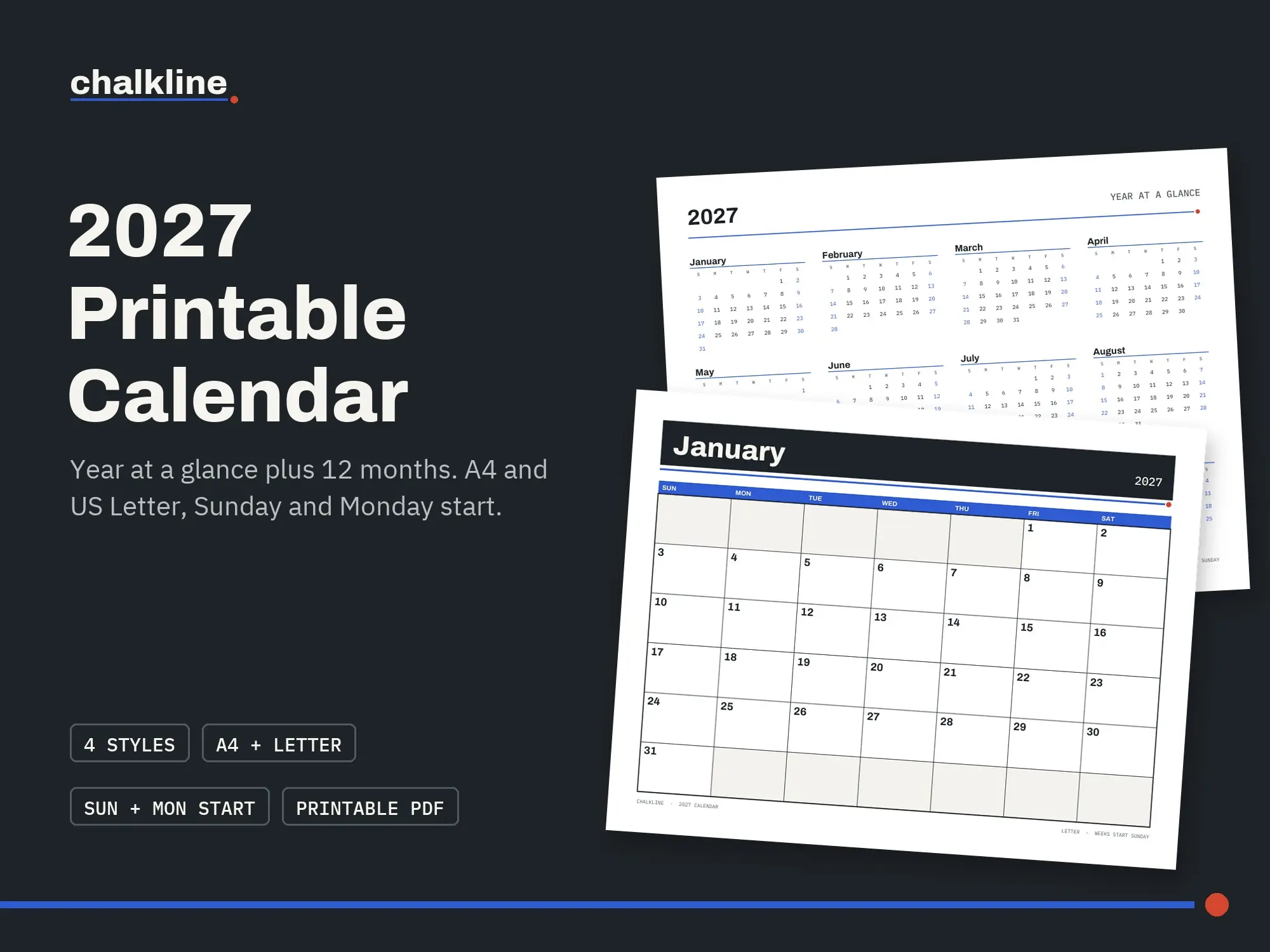 2027 Printable Calendar: cover image