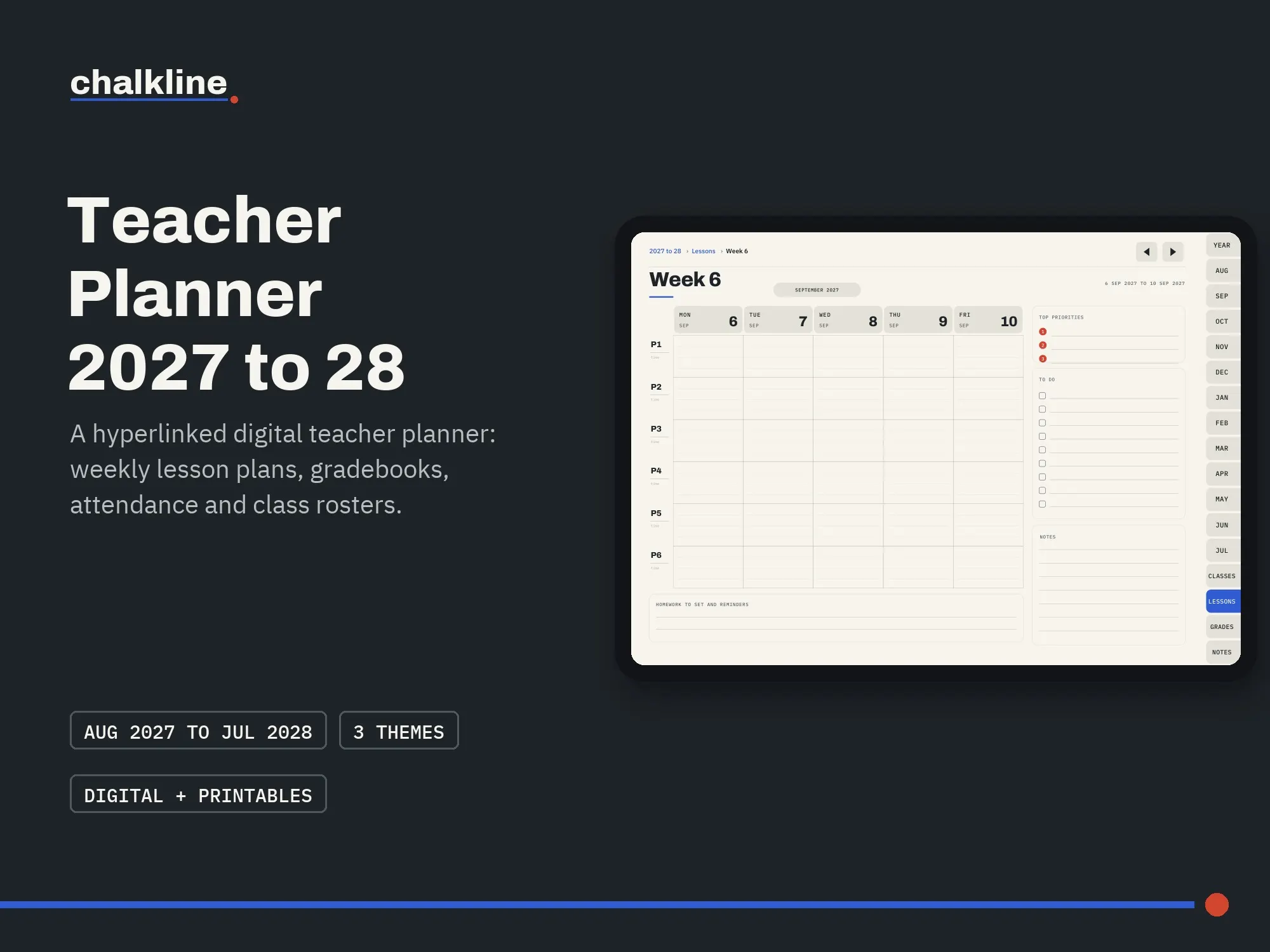Teacher Planner 2027 to 28: cover image