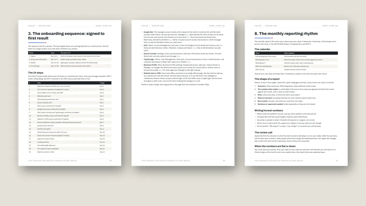 Client Onboarding & SOP System: inside pages